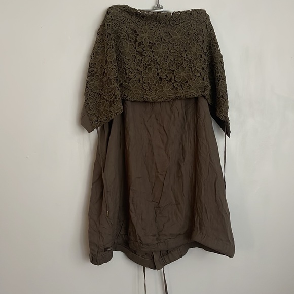 Matilda Jane Ambitious You Olive Green Cargo Utility Crochet Lace Vest - Picture 3 of 5